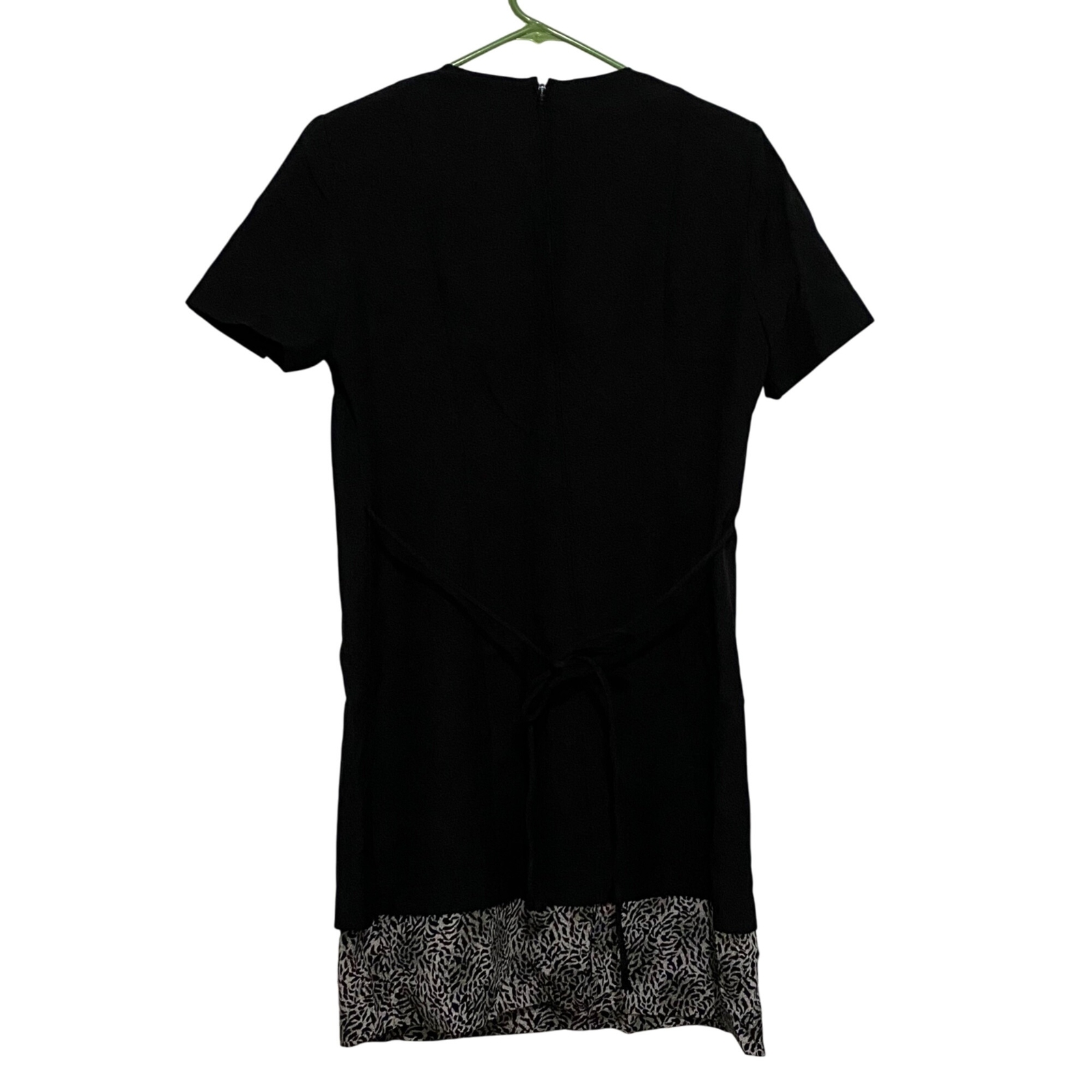 Vintage 90s Lisa Jo Career Dress Size 9/10 Black Animal Print Office Wear Church