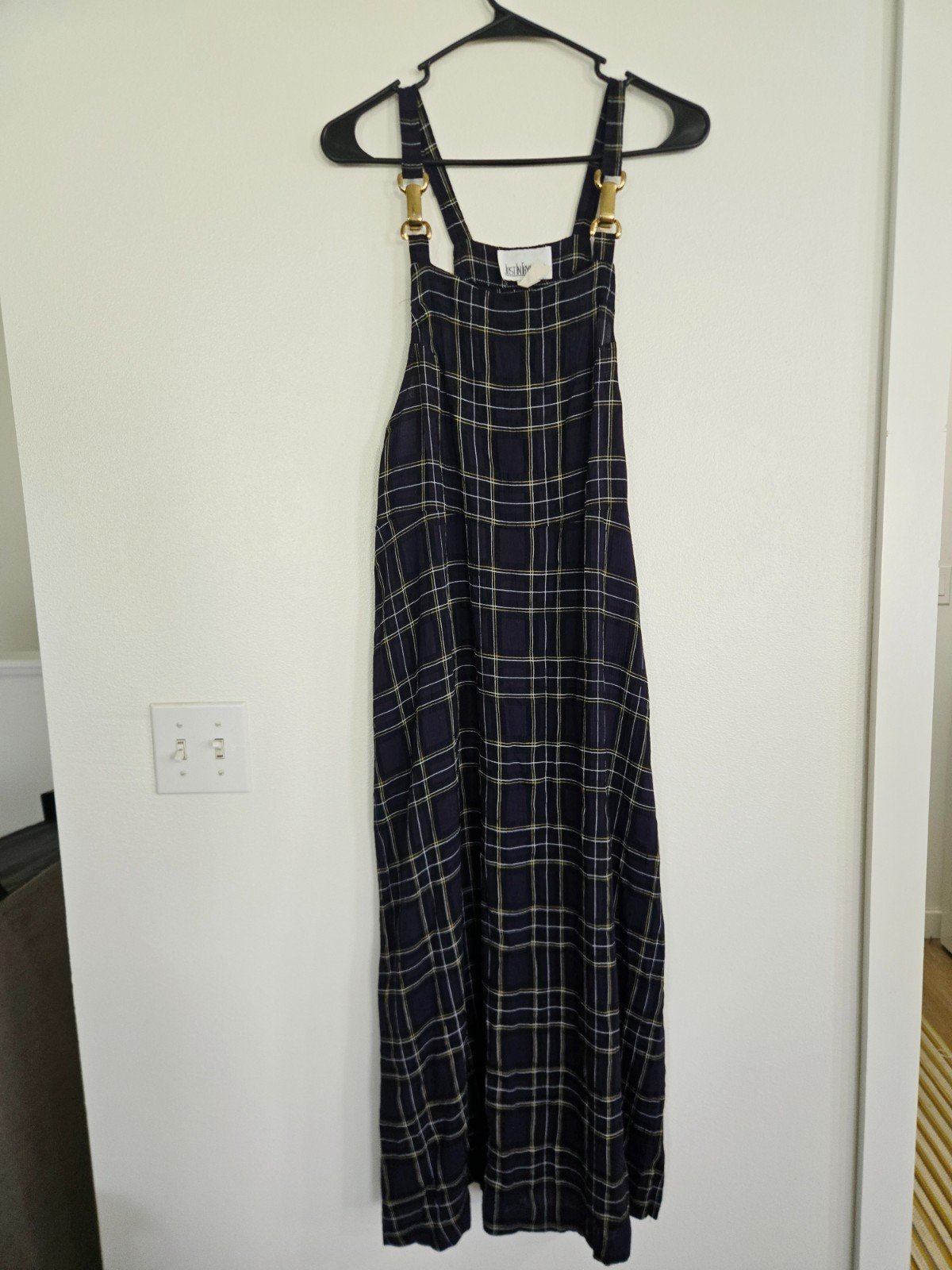 Vintage 90s Just In Thyme Ltd Plaid Jumper Dress Size 10 Pinafore Maxi