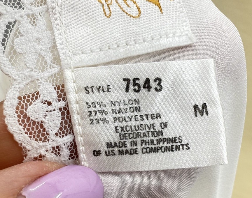 Vintage Barbizon Lounge Wear White Bed Jacket Medium Satin Floral Embroidered