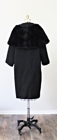VTG 50s 1950’s Sycamore Massive sheared beaver fur shawl collar swing wool Coat
