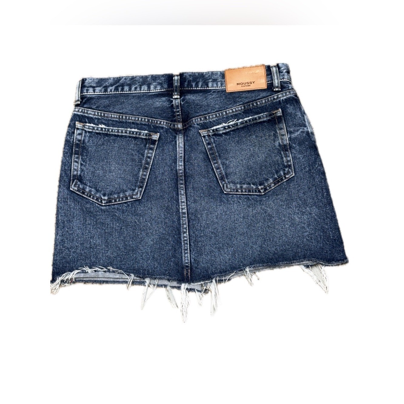 MOUSSY VINTAGE *NWOT* Japanese Dark Selvedge Raw Hem Denim Mini Skirt | Sz 6/28