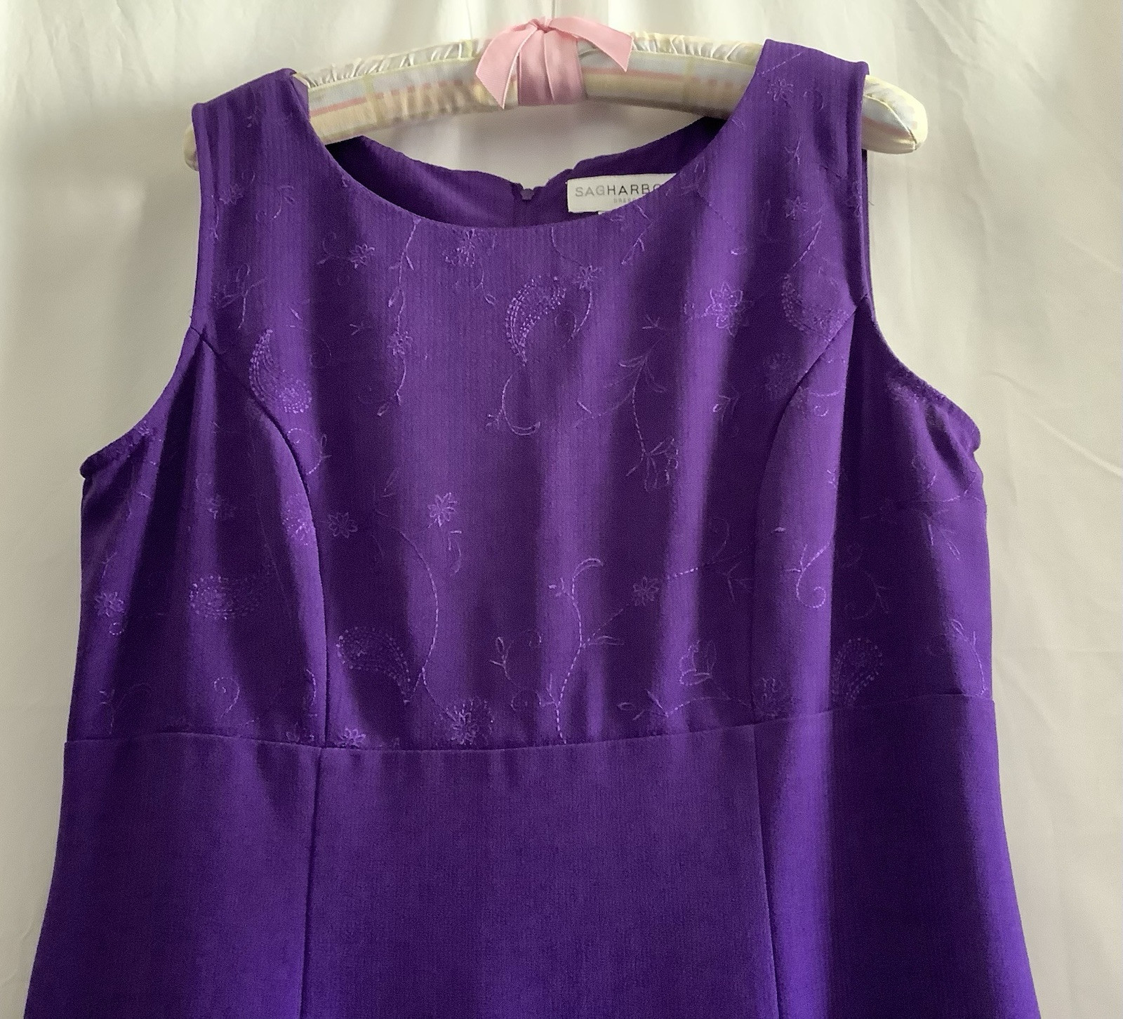 SAG HARBOR DRESS/JACKET SET (size 12) Deep Purple, Midi Excellent Condition