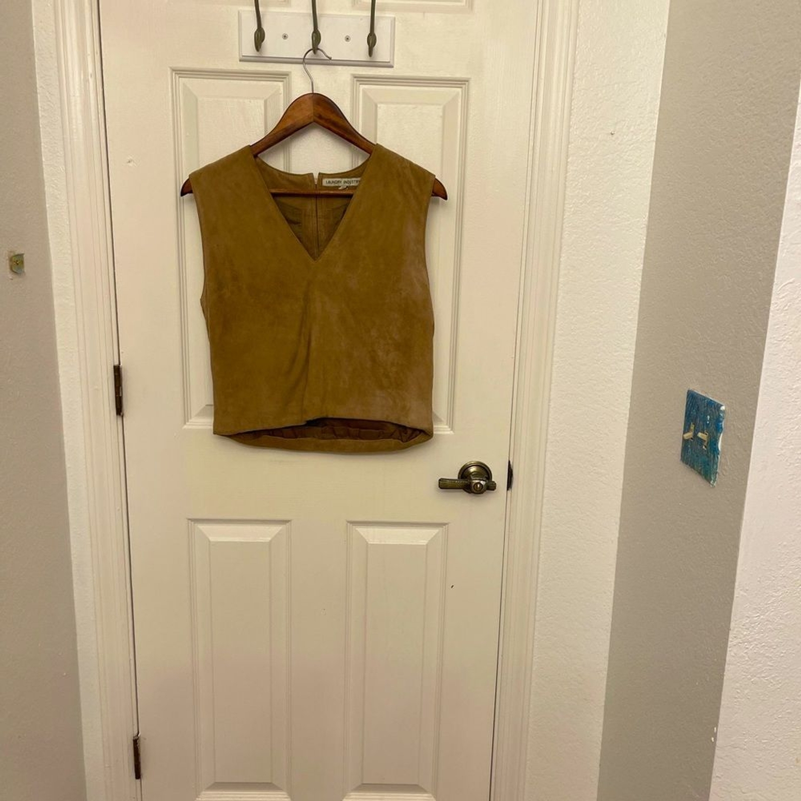 Vintage 1990’s Laundry Industry 100% Goat Suede Top in a Size Medium