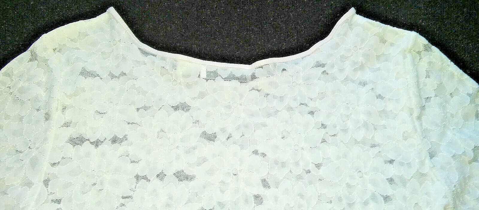 Vtg Liz Claiborne COLLECTION Ivory Short Sleeve LACY Floral One Pc Body Suit