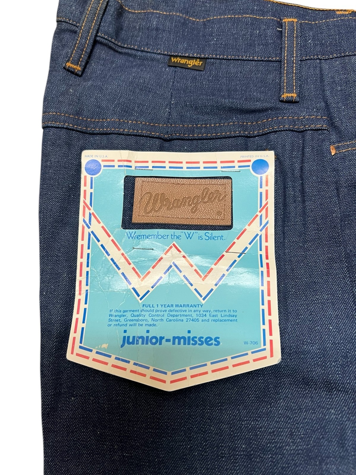 NOS VTG 70s Jr Miss WRANGLER JEANS Bell Bottoms Sz 18 XL HIGH WAIST DENIM Pants