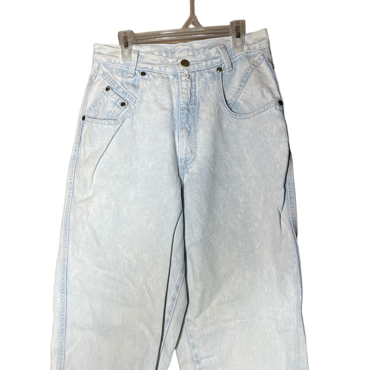 ZENA Jeans Light Blue Acid Wash Vintage High Waisted Tapered Retro Mom size 10