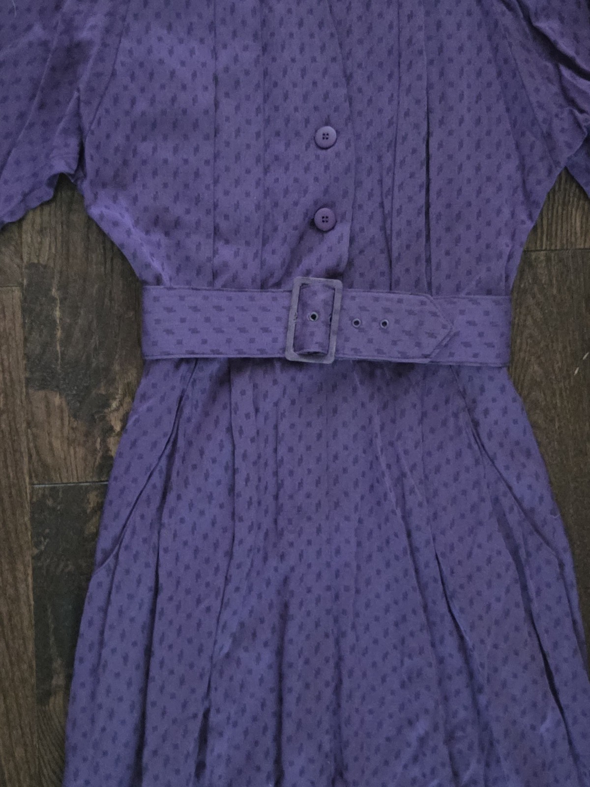Vintage Rabbit Rabbit Rabbit Designs Purple Belted Midi Dress Sz 6 Dolman Sleeve