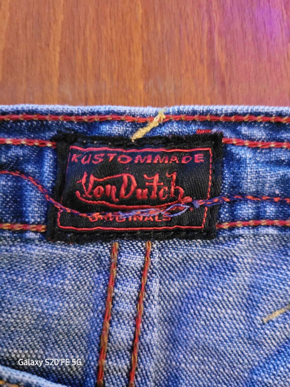 RARE Y2K Von Dutch Sz 29 Vintage Back Patch 90’s Jeans Distressed Wide Leg