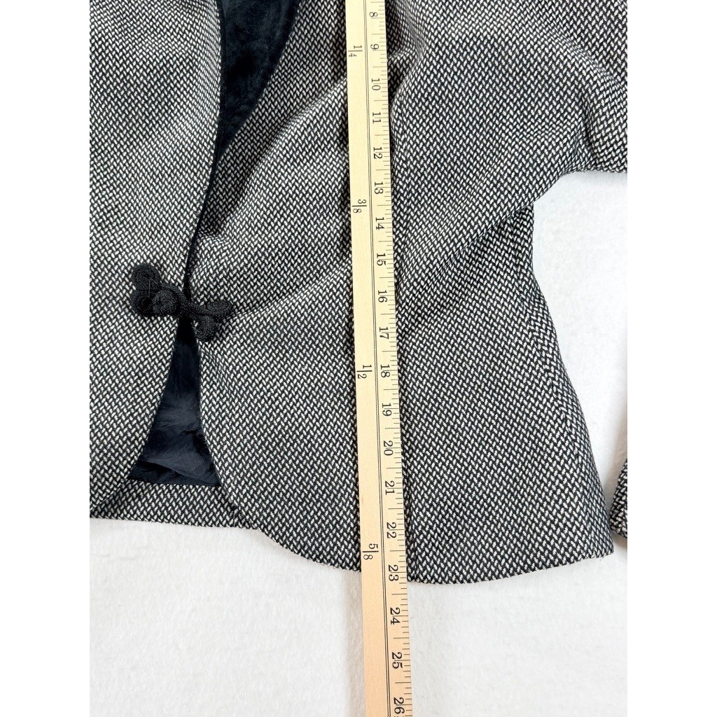 Vintage Emily 2 Piece Skirt Suit Black White Textured Set Unknown Size