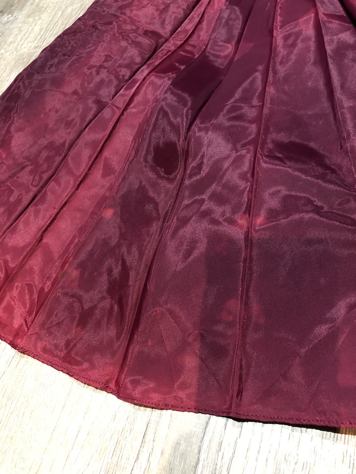 VTG 80’s-90’s Garden /Tea Party Burgundy Rockabilly Bridesmaids Dress ~AS IS!!!