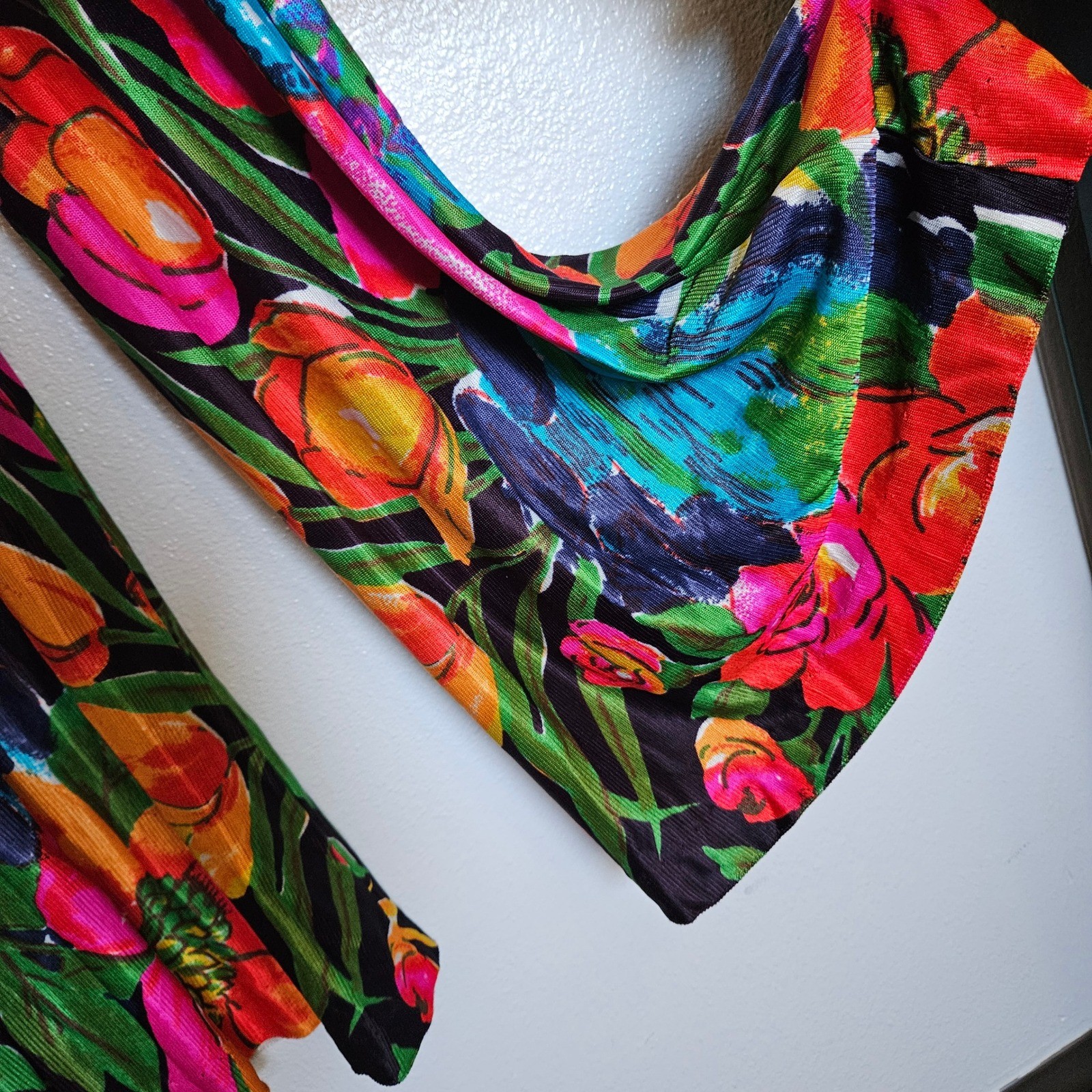 Vintage Van Raalte At Home Wear Floral Palazzo Pants Wide Leg Multi Color