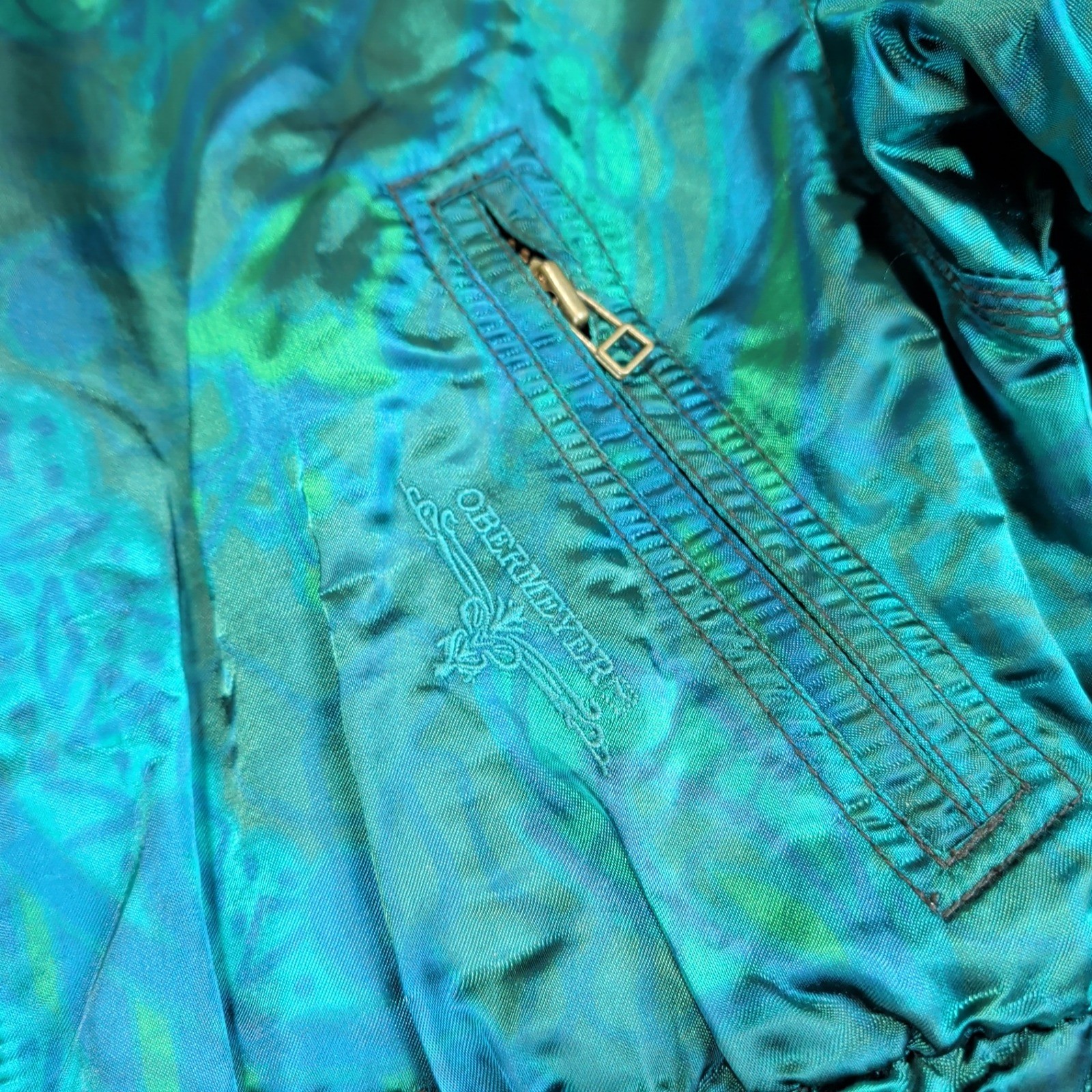 Obermeyer Womens Ski Jacket 8 Green Iridescent Puffer VTG Thermolite Insulated