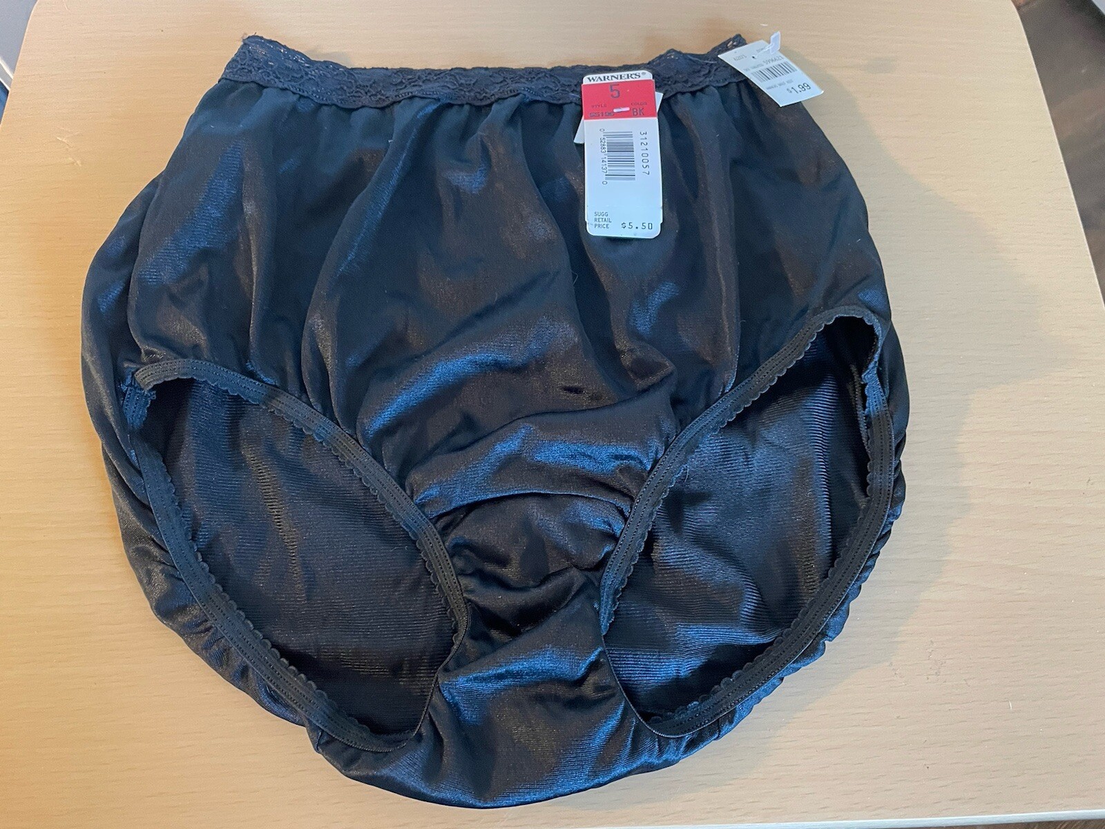 Vintage WARNERS Black Panty Style 55196 Size 5 NWT