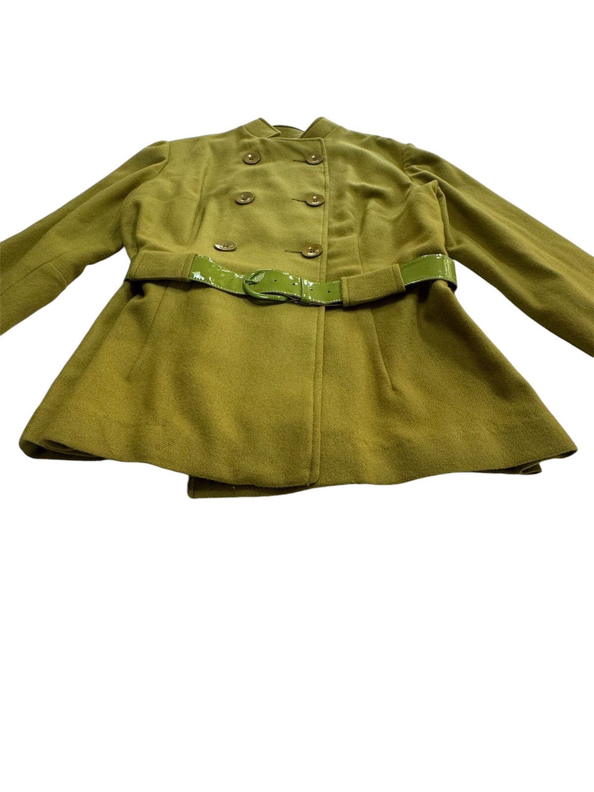 Vintage Jack Winter 50s 60s Wool Belted Jacket Green Moss Size 12 Mod Style Coat