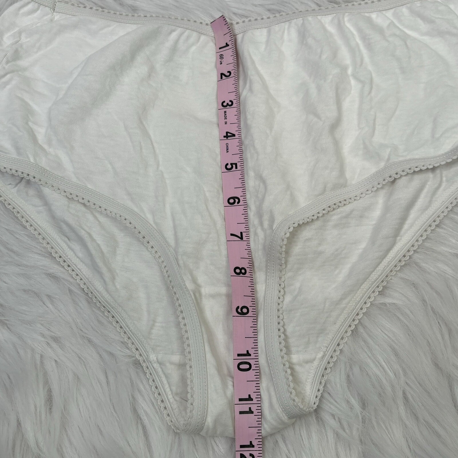 Vintage Cotton Panties Briefs Unknown Brand White Cotton Ladies Women’s Size 7