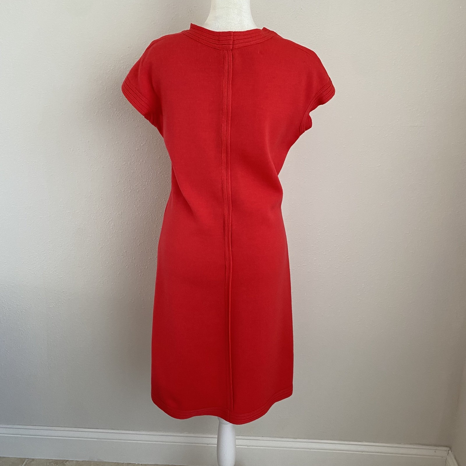 Vintage Lili Knits of Hollywood Womens S/M 2-Piece Dress Jacket Set Orange