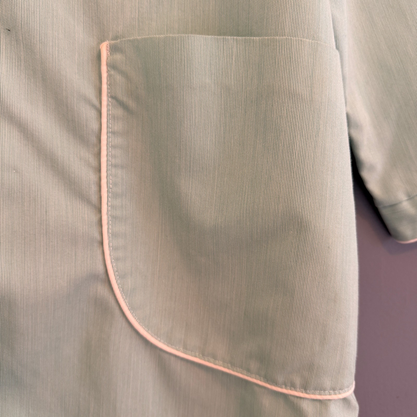 VTG 60s Hopkins Pub Hlth Uniform Green/Wht Pinstripe Actual Pediatricians Coat