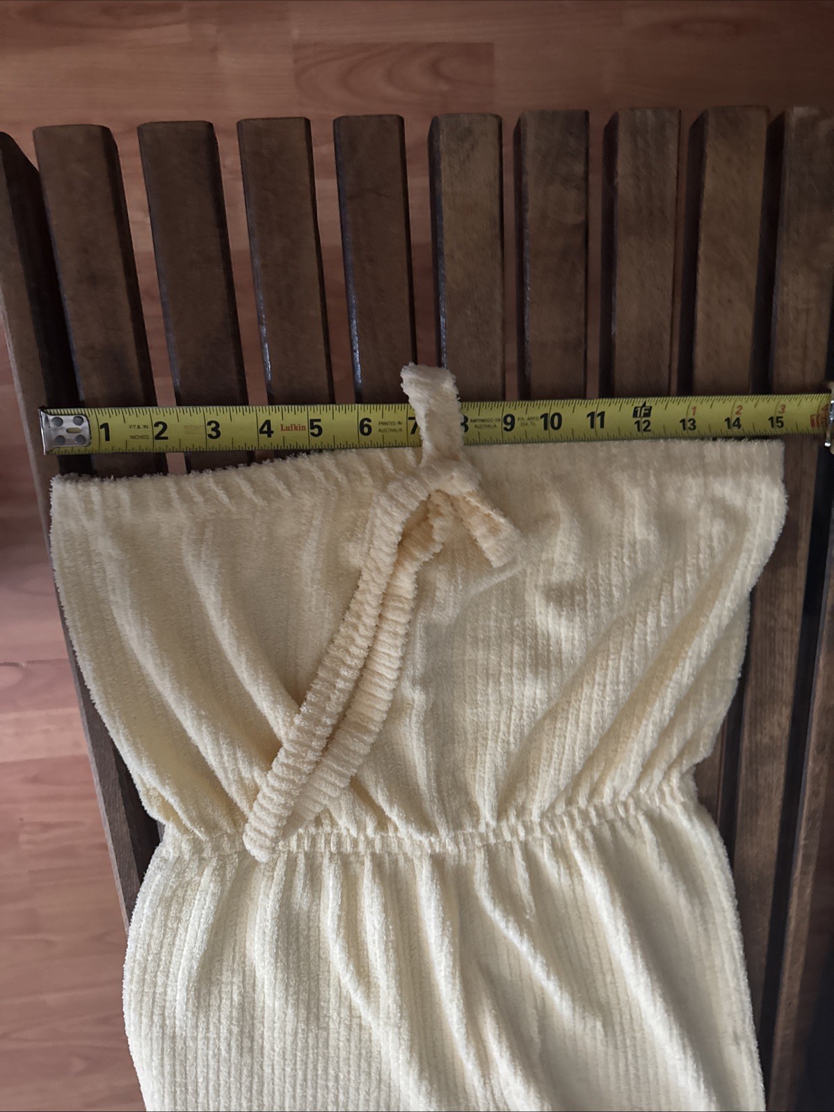 Vintage JC Penney Loungewear Yellow Terry Cloth Long Jumpsuit/Romper Size S