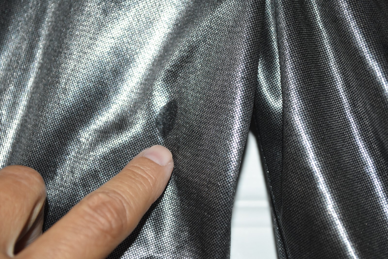 80s DISCO David Howard Silver Metallic Satin Jumpsuit One Piece Lounge petite 12