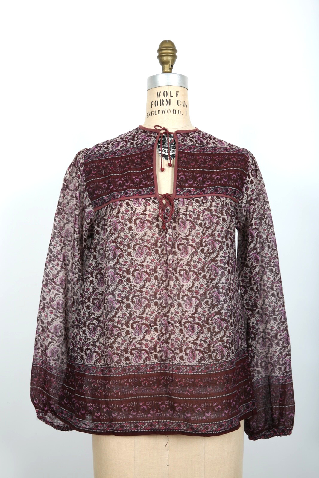 Vintage Indian Blouse with pretty Floral Block Print design NEW – DEADSTOCK