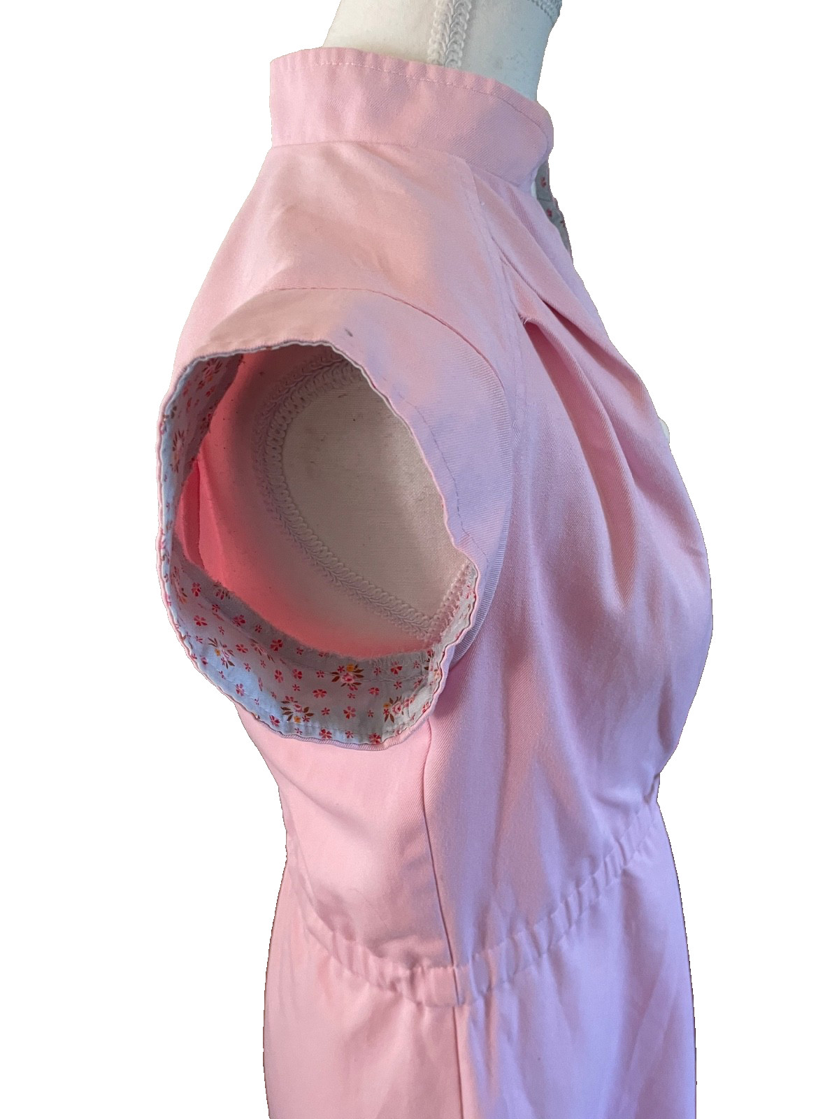 Scharade for Katies Dress VINTAGE Size 12 / 14 Pink Drawstring Buttons Zip F&F
