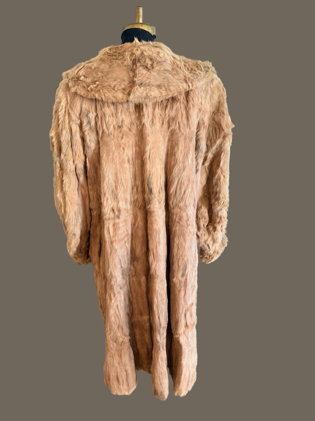 Vintage Maurine Bell Los Angeles Fur Coat Long Tan Blonde Fur Hollywood Glam