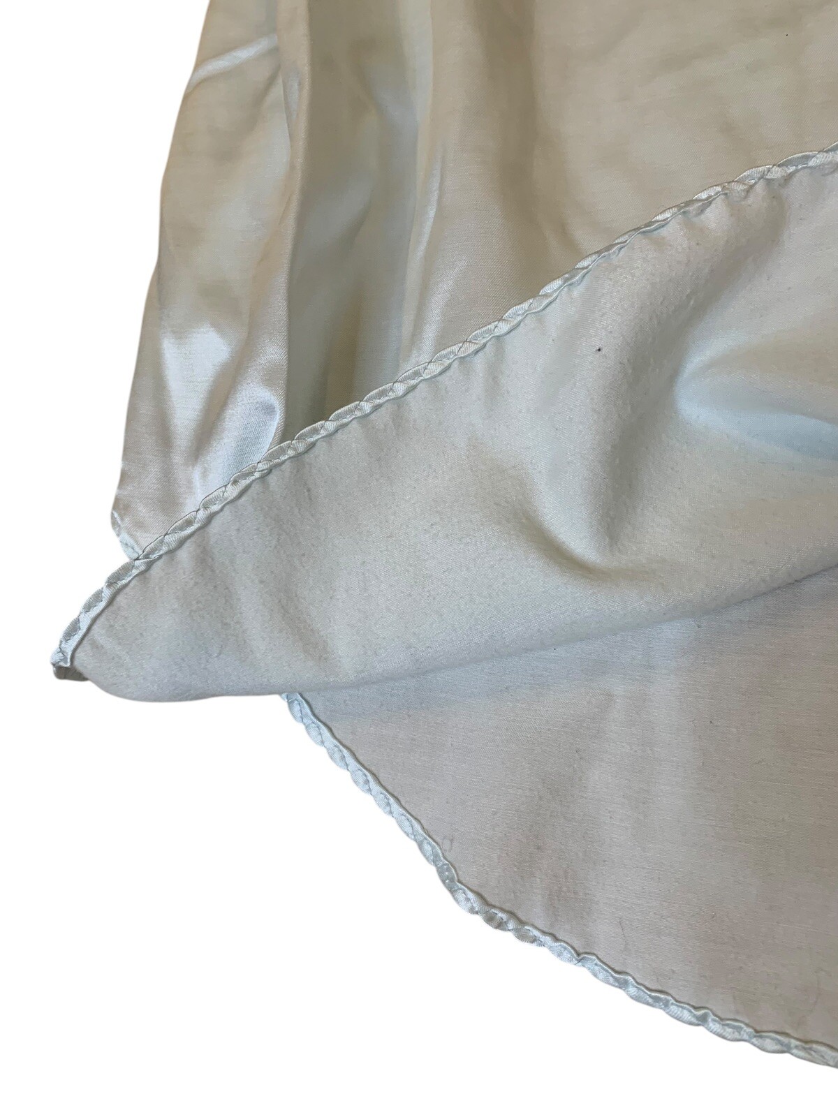 Natori Vintage Satin Nightgown Light Blue Lace Embellishment Faux Pearl Buttons