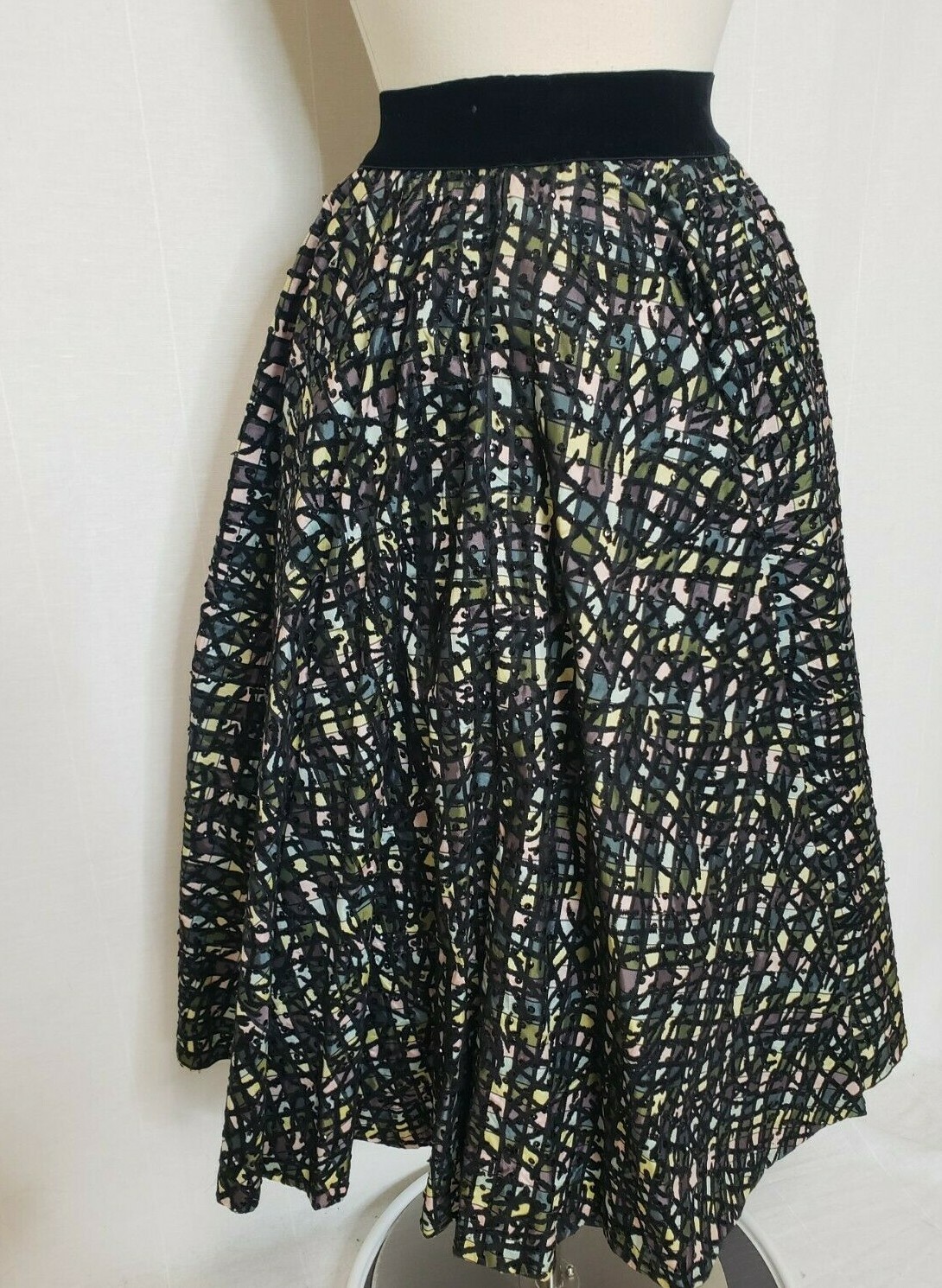 Vintage 50s Atomic Joe Davidson Originals Circle Skirt MidCentury Flocked