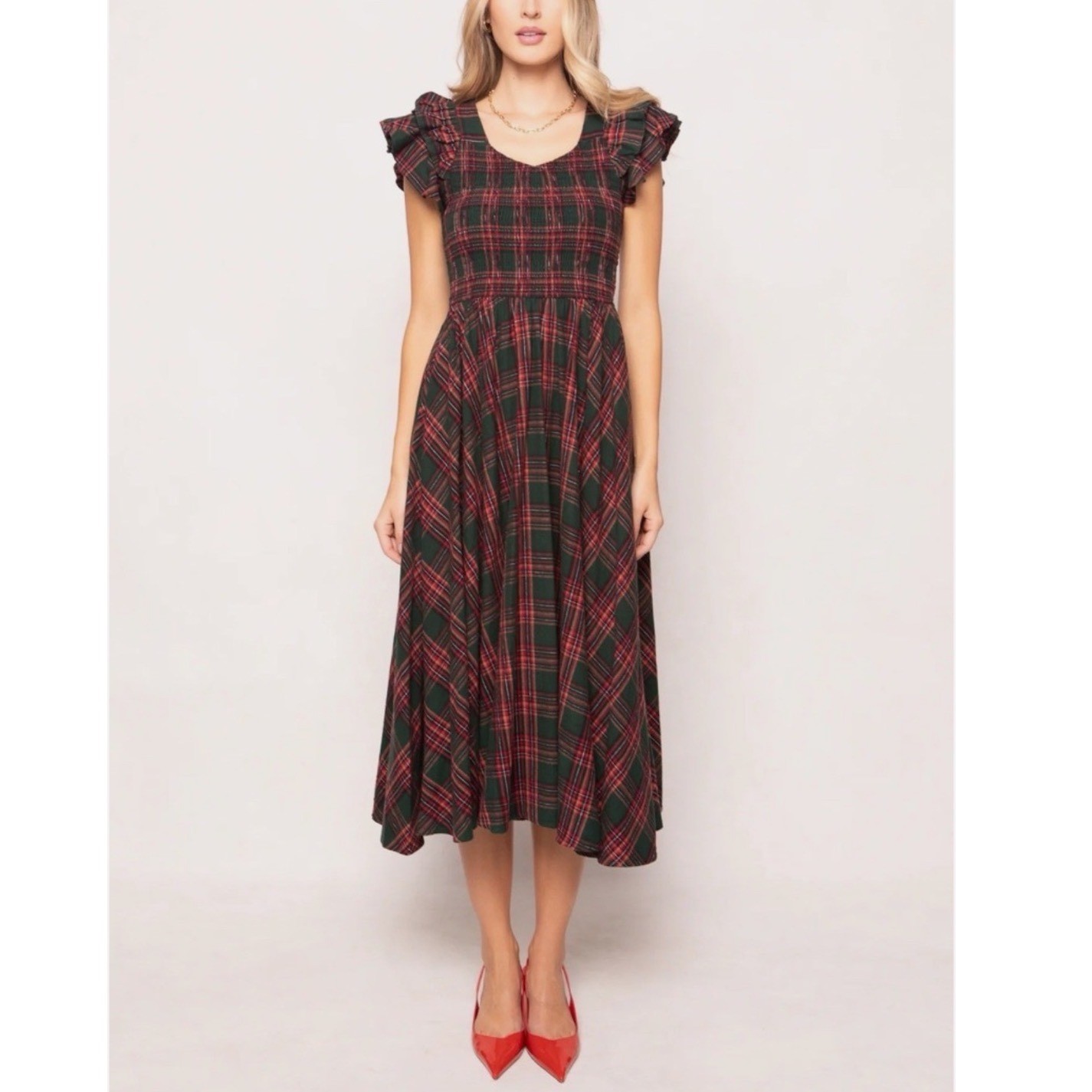 IVY CITY CO Hattie Dress Evergreen Plaid Size 2X