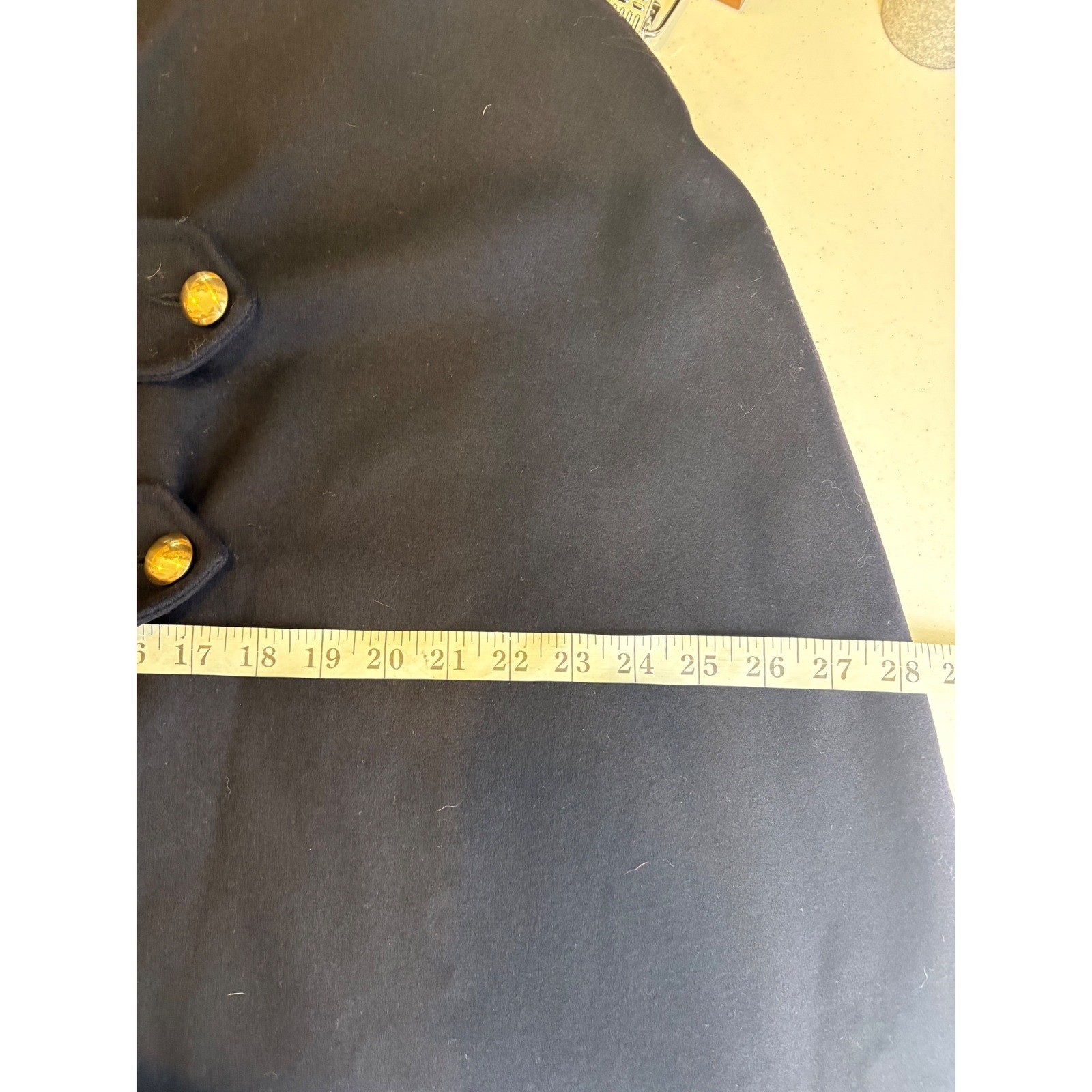 Oak Hall Vintage Navy Wool Military Cape Marching Band Gold Buttons Academic