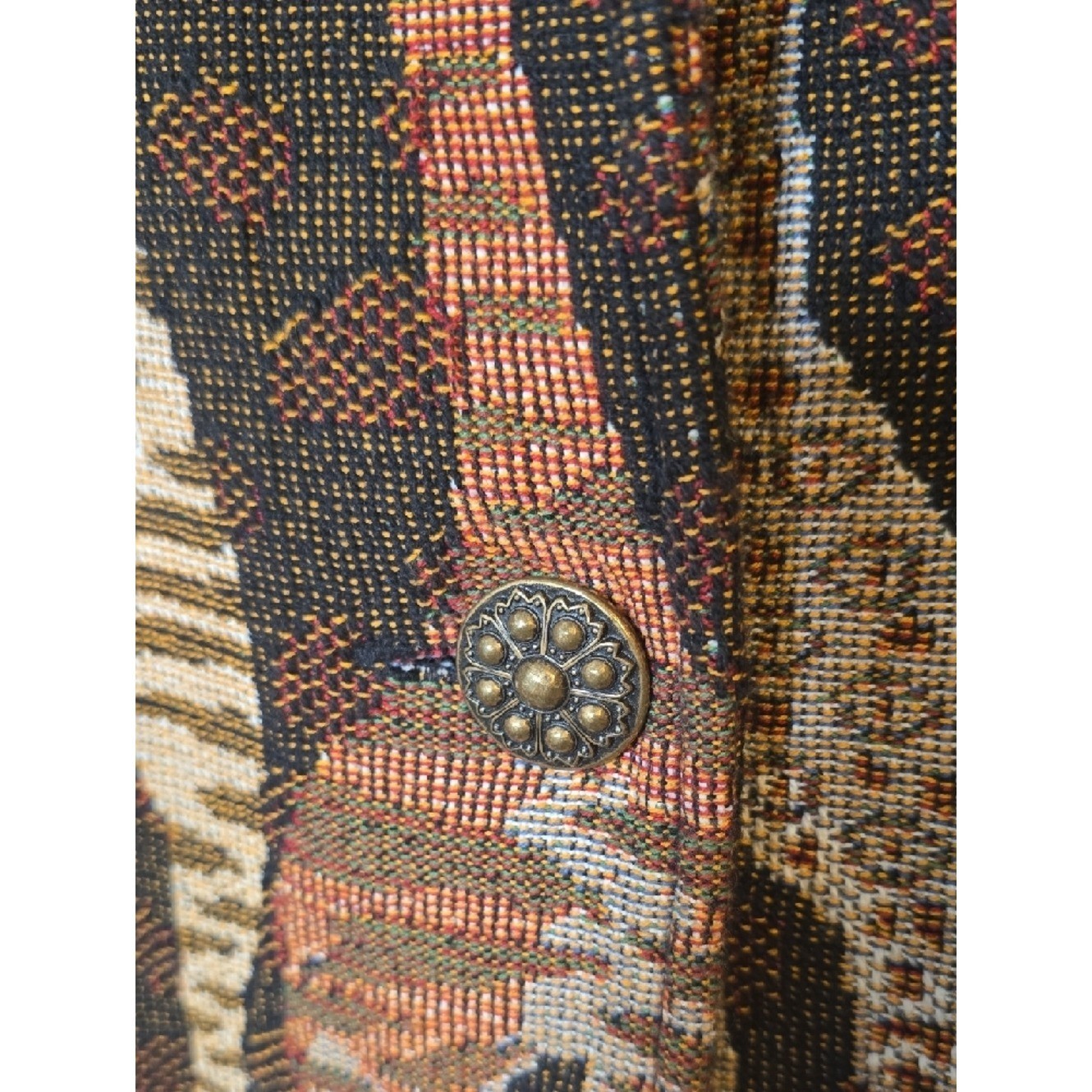 Painted Pony Vintage Giraffe Tapestry Women’s Jacket Brown Multi Size Large