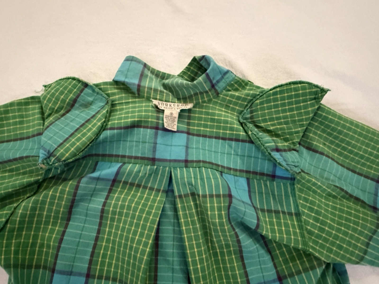 VTG 80S Workshop Fenn Wright Manson Cropped Blouse Removable Shoulder Pads HK
