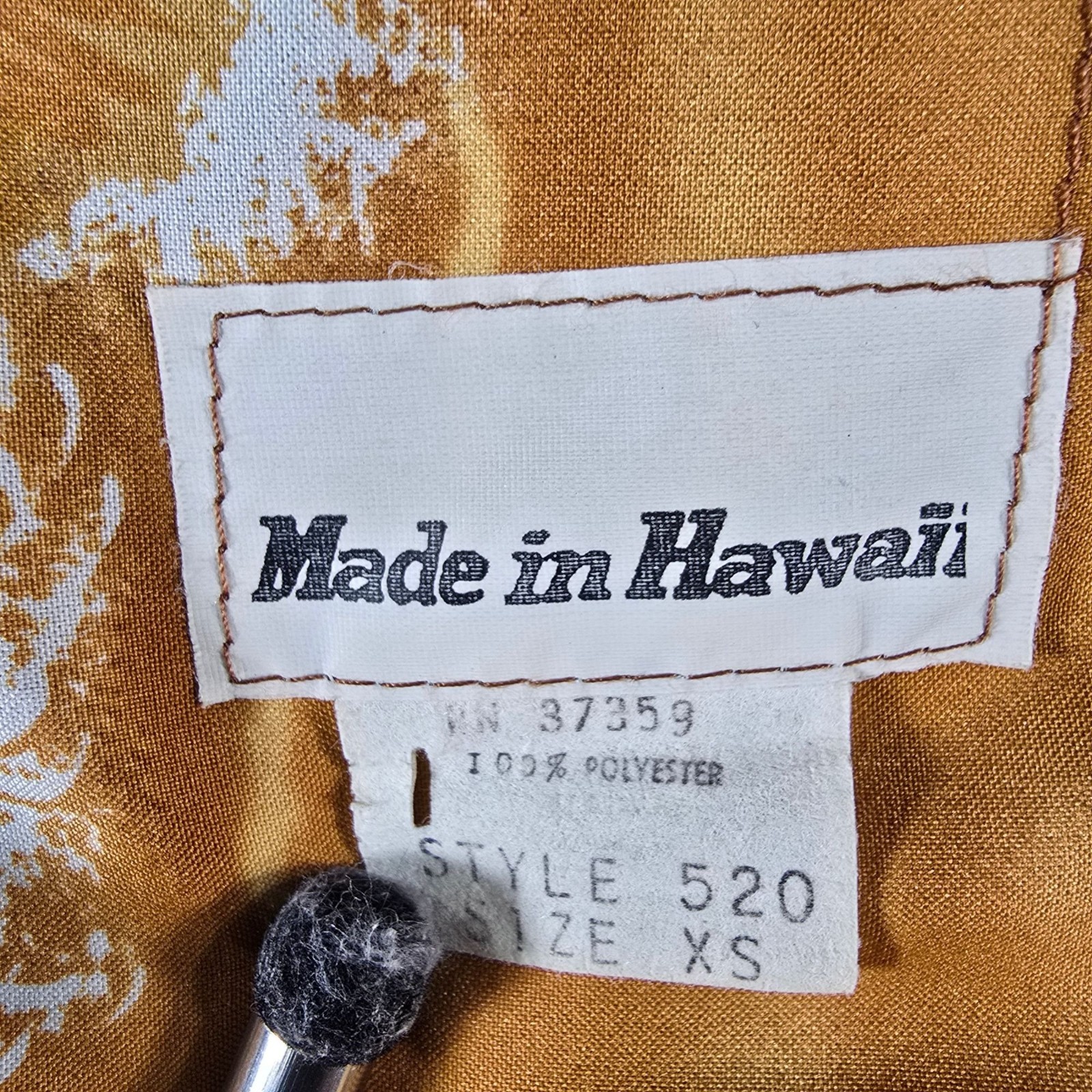 Vintage 1970s Made in Hawaii Tropical Sunset Print Polyester Muumuu Dress (XS)