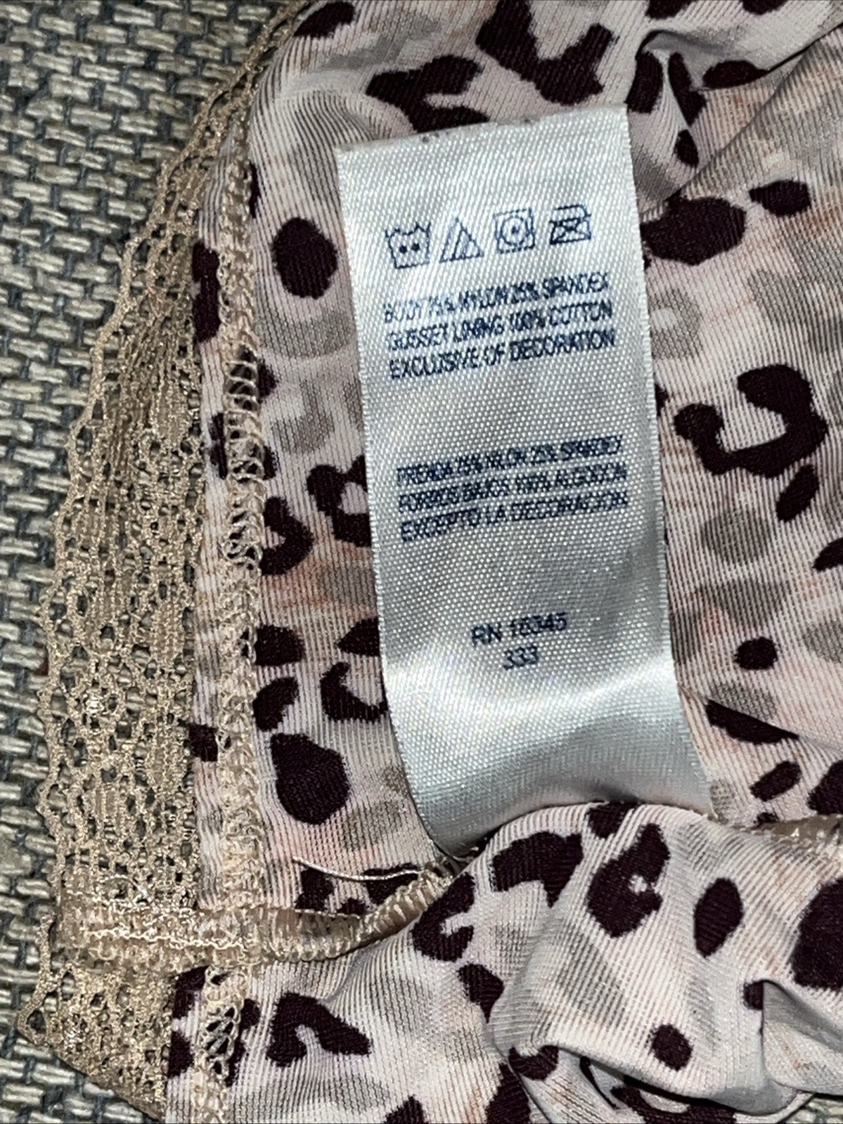 Vintage Vassarette Smooth Leopard Peach Camo Print Floral Lace Top Sissy Panties