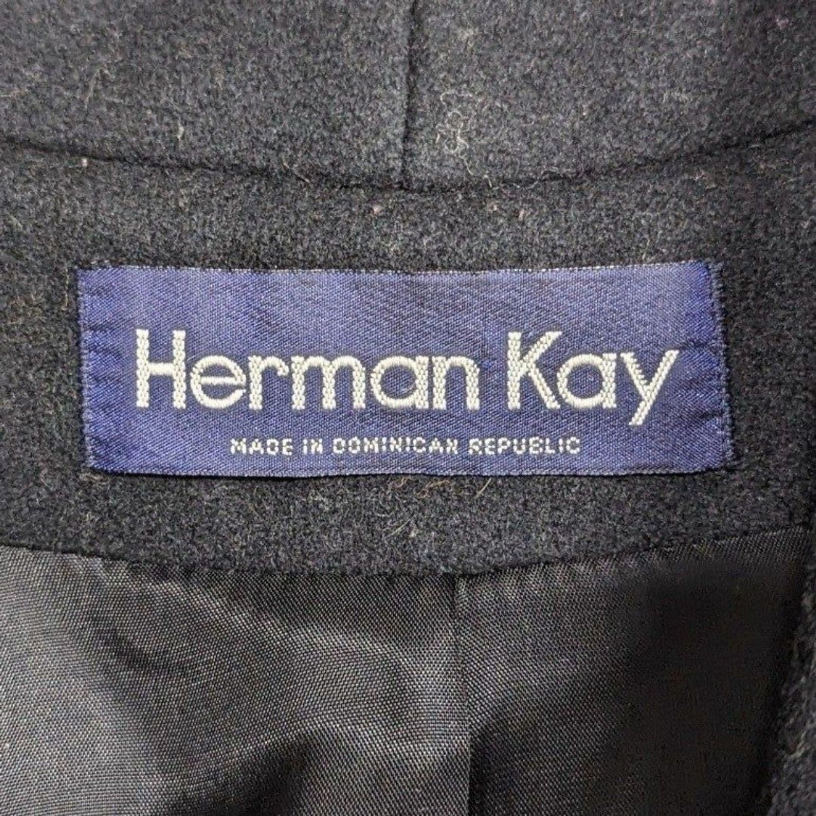 Dark Academia Old Money Herman Kay Wool Blend Shawl Collar Peacoat 14 Coat