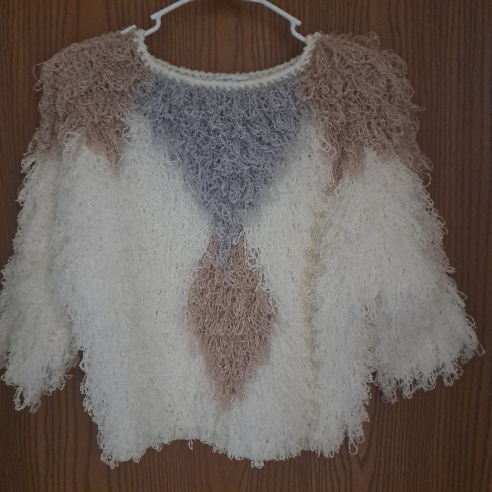 Rare Vtg 80’s Side Effects Loopy / Shaggy Crochet Hand Knit Sweater Sm/Med