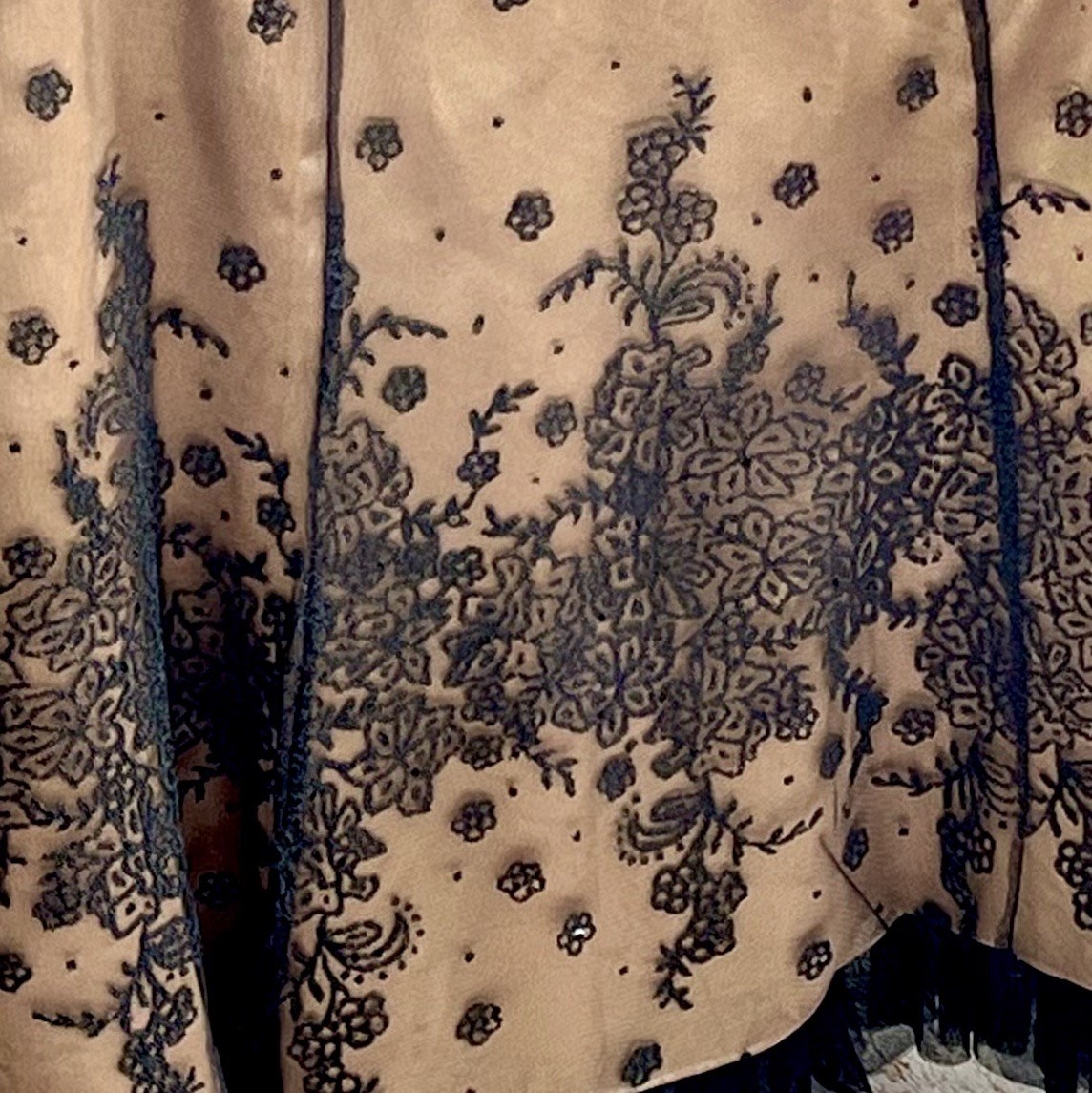 Adrianna Papell Black Gold Sequin Ruffle Skirt Women Size 12