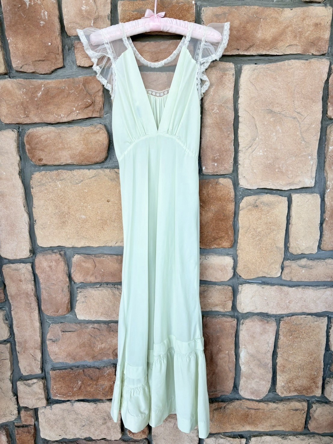 Vintage1950s Dora Gottieb Dupont Nylon Lace Sheer Lingerie Slip Dress
