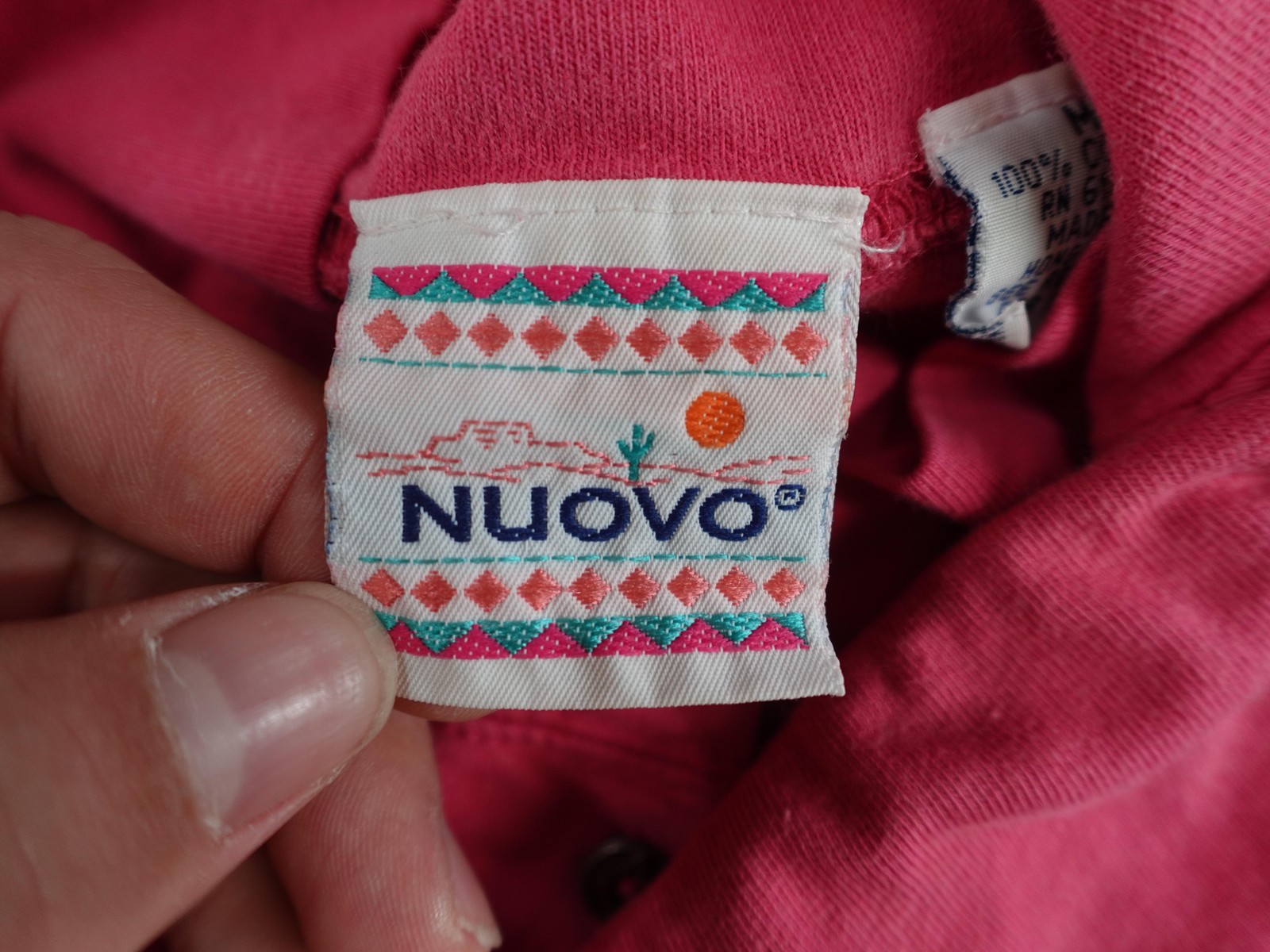 Vintage Aztec Shirt Mens Medium Pink Southwest Cowboy Ranch Rodeo90s Nuovo
