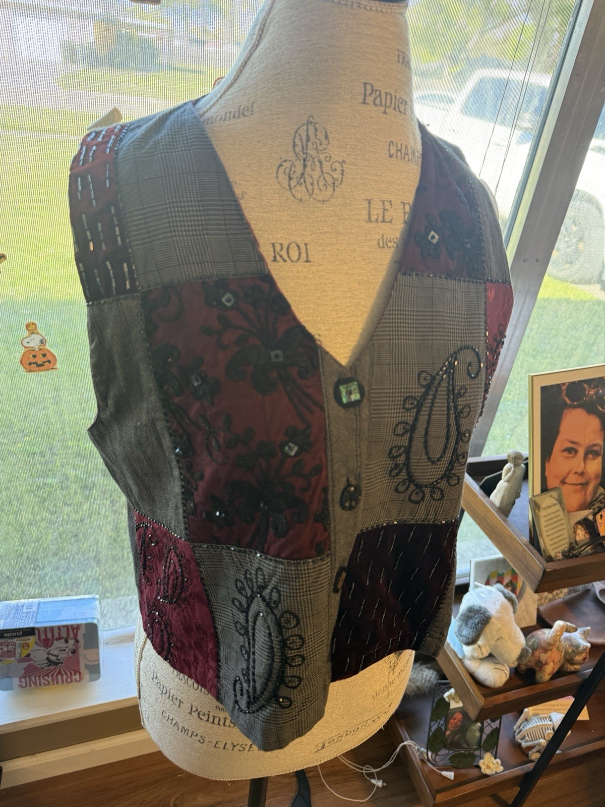 Vintage 90s Whimsigoth Patchwork Vest Size Medium