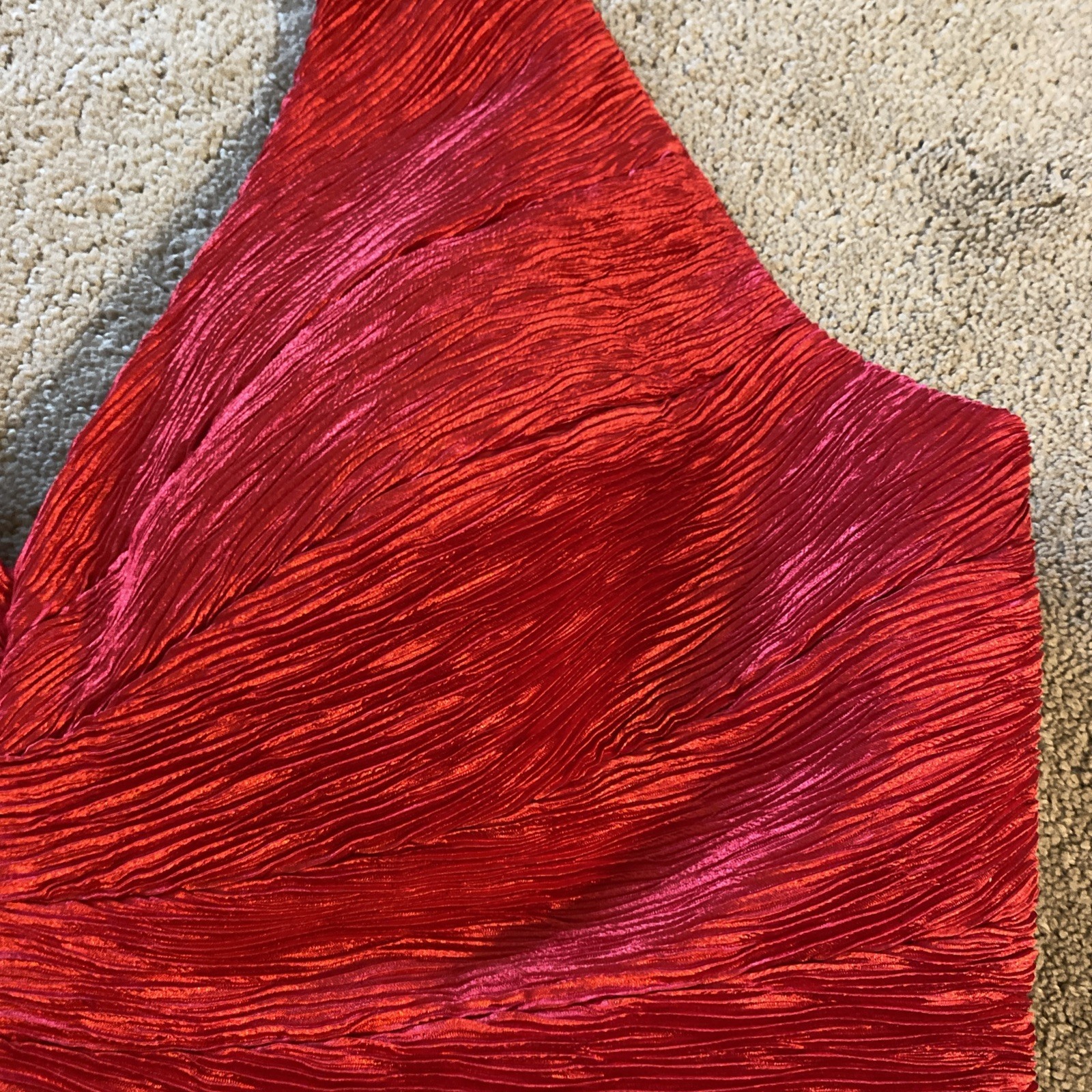 VINTAGE CACHE PLUS SIZE TEXTURED HALTER TOP LINED ZIPPER BACK PARTY WEAR SIZE 16