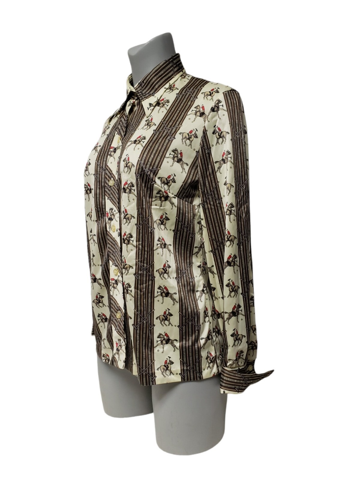 Vintage 70s Equestrian Print Nylon Shirt – The Wilroy Traveler . Fits M – L