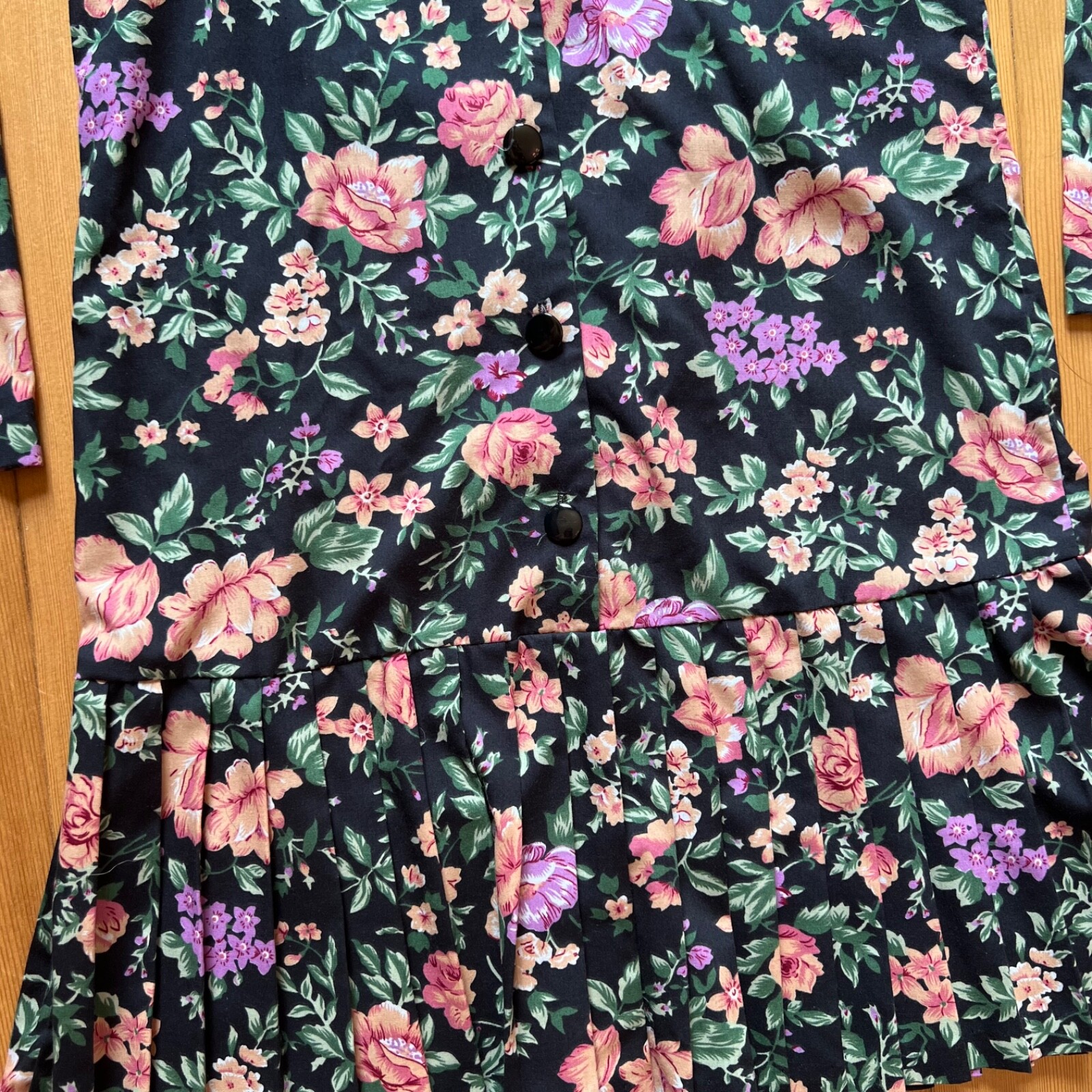 vintage 80s/90s drop waist dark floral dress 9/10 M