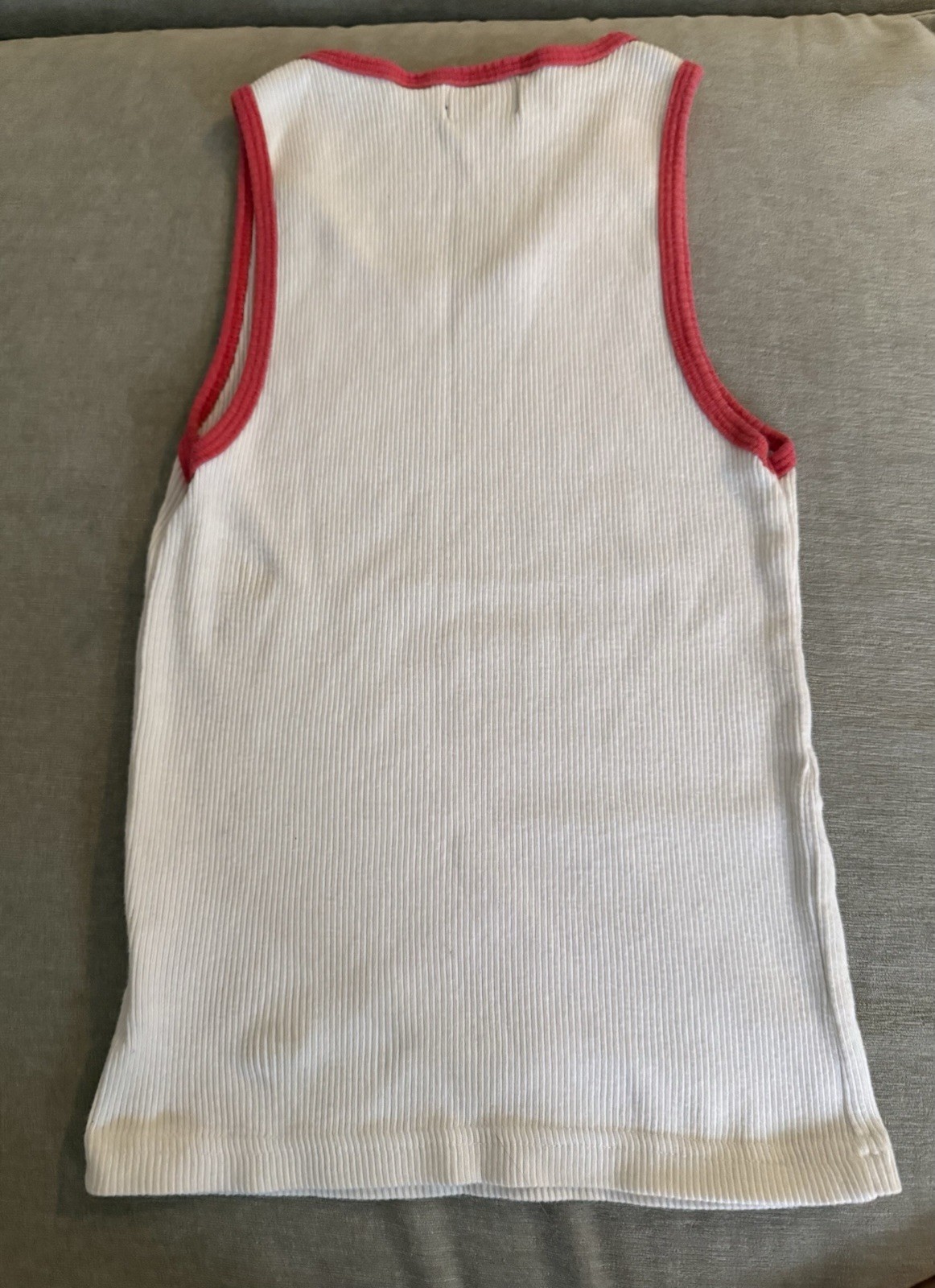 Vintage 2003 Von Dutch Ribbed Tank Top White Red Trim USA Made S/M Y2K LA Store