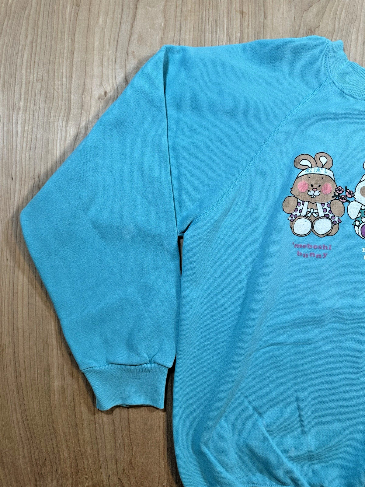 vintage 1987 japanese bunny rabbit CUTE SWEATSHIRT hanes L KAWAII aya-ko MOCHI