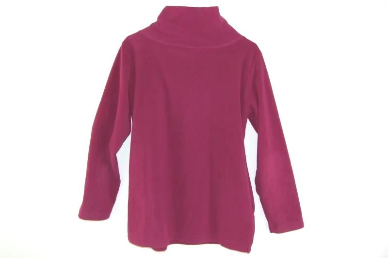 Vintage Norm Thompson Women’s Fuchsia Pink Fleece Sweater Size S, Stains