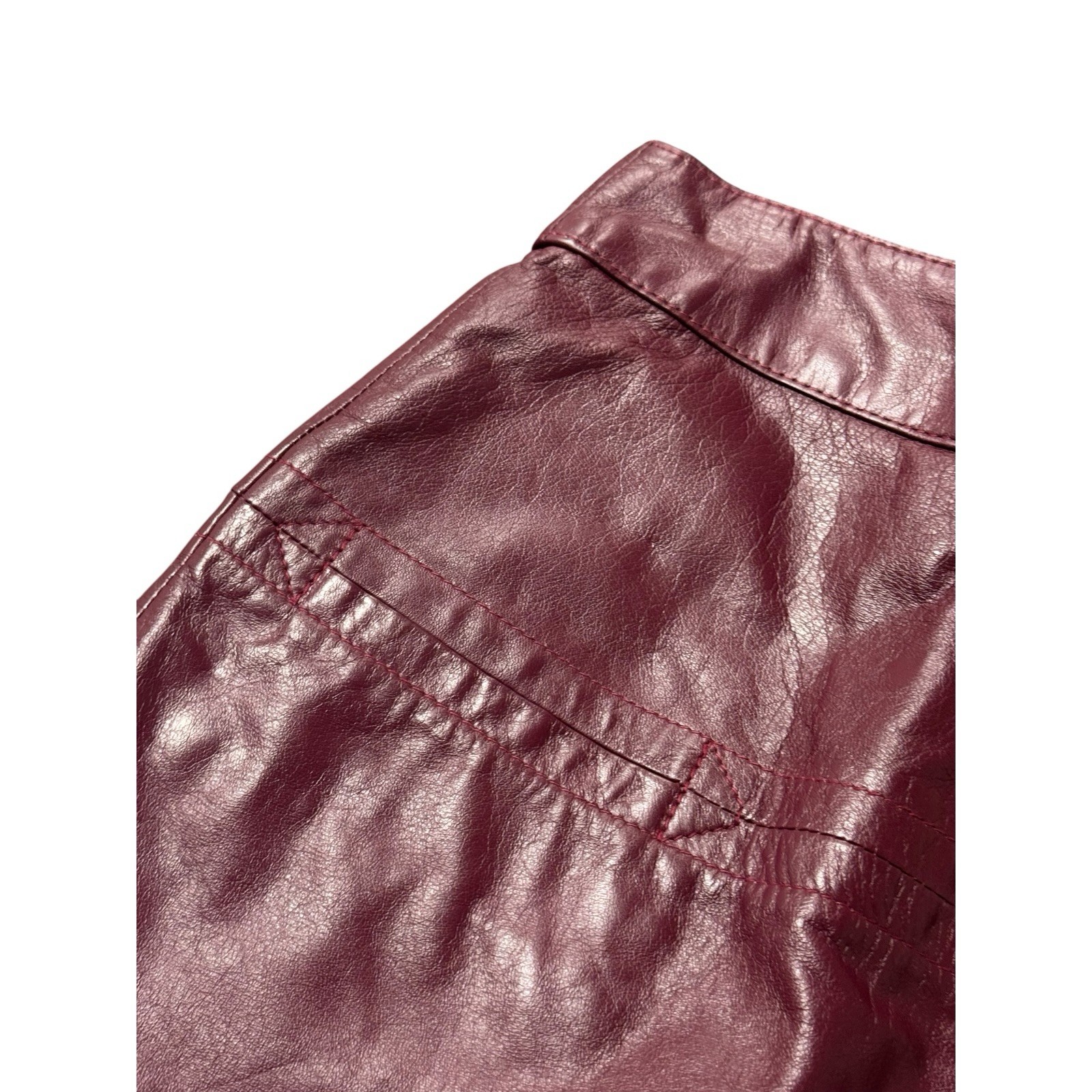 Vintage Y2K Pia Rucci 6 Burgandy Wine Leather Pencil Skit Mob Wife Office Siren