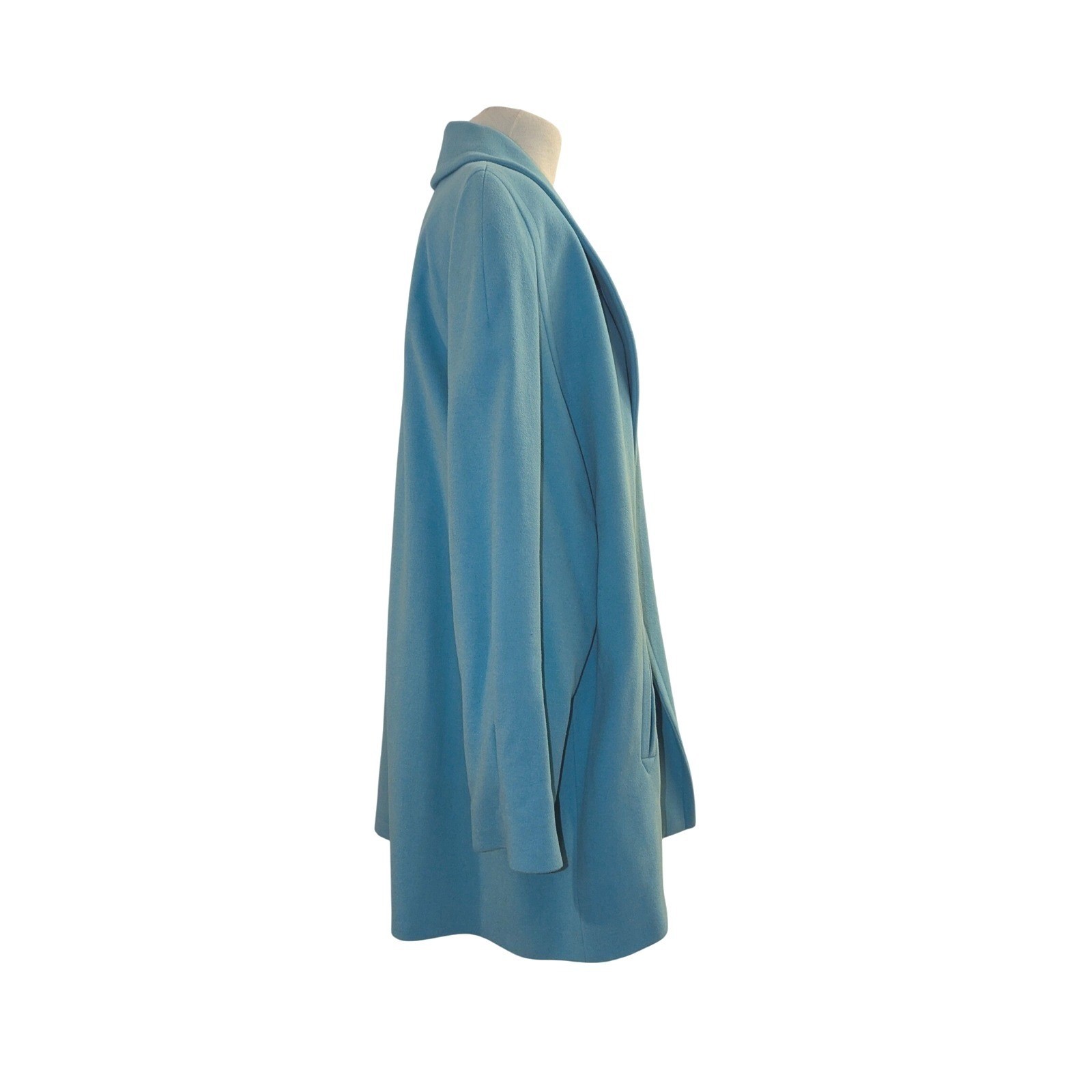 Escada Margaretha Ley Wool Angora Silk Coat Blue Shawl Collar Sz 36 Vintage NWT