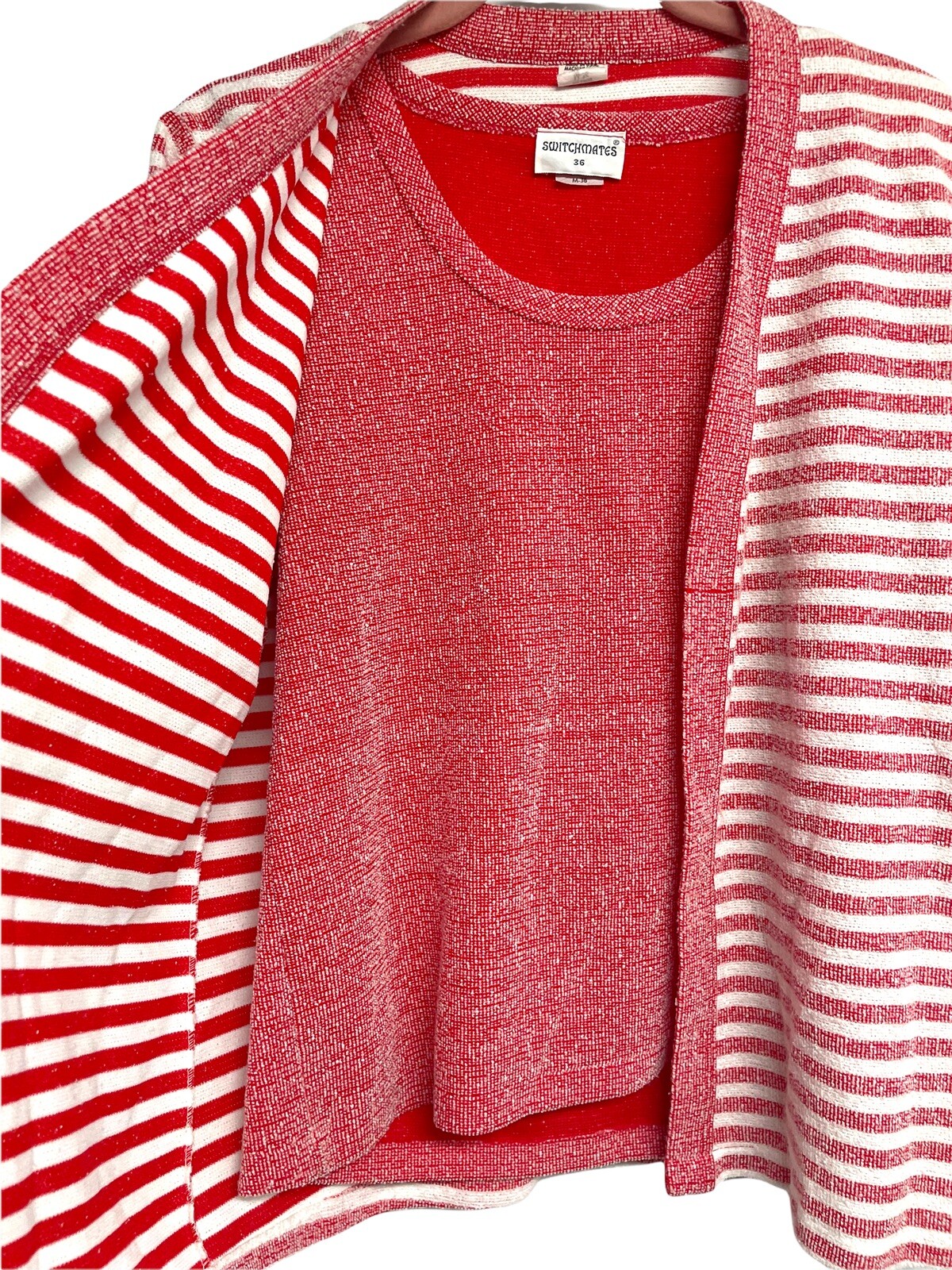 Vintage Switchmates Women’s Tank Cardigan Twin Set Polyester Terrycloth Sz M