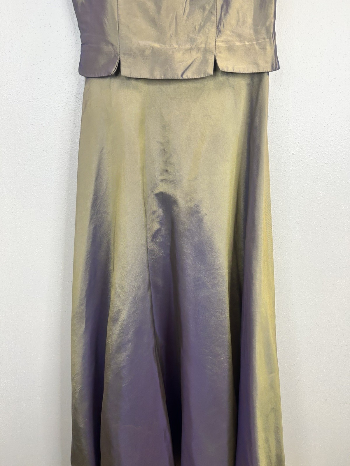 Vintage 90s Y2K iridescent formal dress gold purple renaissance prom wedding